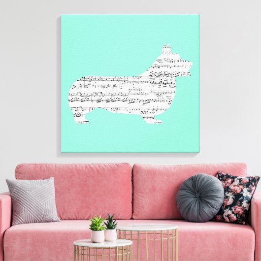 Toile Notes de Corgi (Insitu(Salon))
