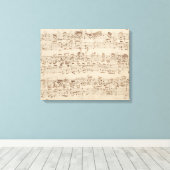 Toile Notes de musique ancienne - Feuille de musique Bac (Insitu (Plancher de Bois))