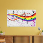 Toile Notes de musique noire sur Gray (Insitu(Salon))