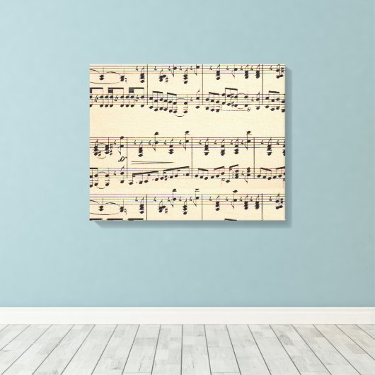 Toile Notes de partition vintage (Insitu (Plancher de Bois))