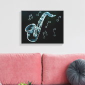 Toile Notes de saxophone et de musique (Insitu(Salon))