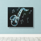 Toile Notes de saxophone et de musique (Insitu (Plancher de Bois))