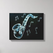 Toile Notes de saxophone et de musique (Recto)