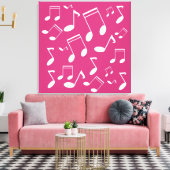 Toile Notes musicales blanches (Insitu(Salon))