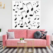 Toile Notes musicales noires (Insitu(Salon))