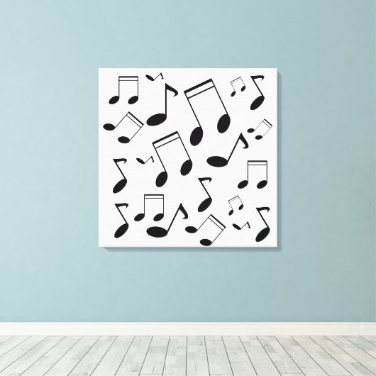Toile Notes musicales noires (Insitu (Plancher de Bois))