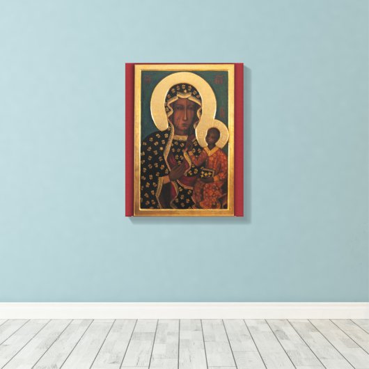 Toile Notre Dame de Częstochowa Image Dévotionnelle. (Insitu (Plancher de Bois))