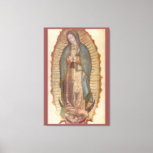 Toile NOTRE DAME DE GUADALUPE 30x45 NATUREL EN BROWN