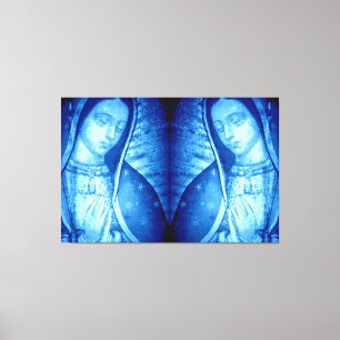 TOILE NOTRE DAME DE GUADALUPE BLUE 2 PANEL REVERSÉ