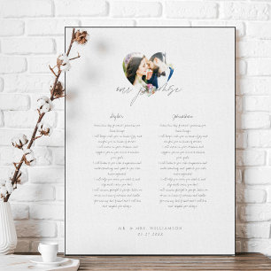 Toile Notre promesse de nouveaux mariés Mariage Vows Hea