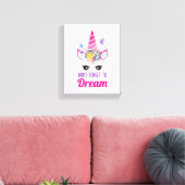 Toile N'oubliez pas de rêver une licorne rose mignonne (Insitu(Salon))