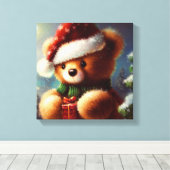 Toile Nounours de Noël 2 (Insitu (Plancher de Bois))