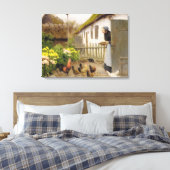 Toile Nourrir les poules (par H.A. Brendekilde) (Insitu(Chambre))