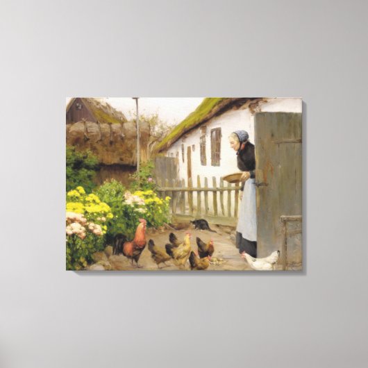 Toile Nourrir les poules (par H.A. Brendekilde) (Recto)