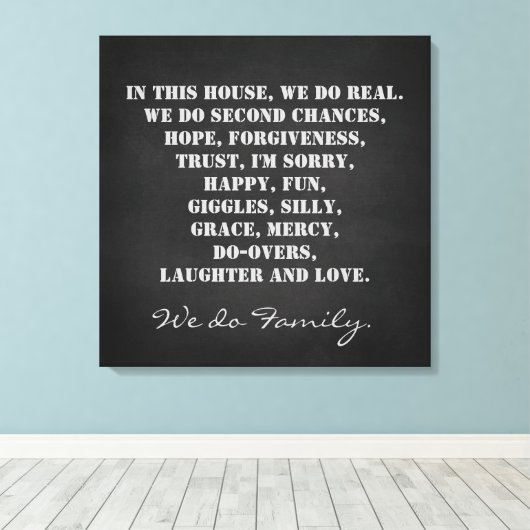 Toile Nous faisons ici des citations familiales Imprimer (Insitu (Plancher de Bois))