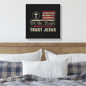 Toile Nous Le Peuple Confiance Jésus - USA Drapeau Chris (Insitu(Chambre))