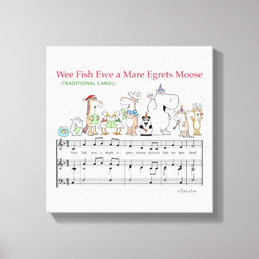 Toile NOUS POISSONS EWE A MARE EGRETS MOOSE Sandra Boynt (Recto)