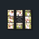 Toile Nous t'aimons Grand-père & Grand-mère Photo Collag<br><div class="desc">Nous vous aimons Collage photo de grand-père et grand-mère. 8 photos. Personnaliser. Arrière - plan noir. Toile.</div>