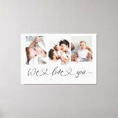 Toile Nous vous aimons Cœur Moderne Script Collage de ph (Recto)