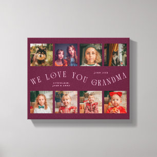 Toile Nous vous aimons grand-mère 8 Grille de photos C