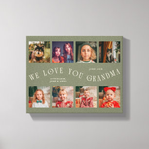 Toile Nous vous aimons grand-mère 8 Grille de photos V