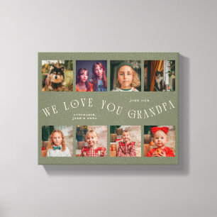 Toile Nous vous aimons grand-père 8 Grille de photos V