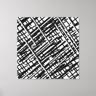 Toile Nouveau design de lignes noires aléatoires, lignes