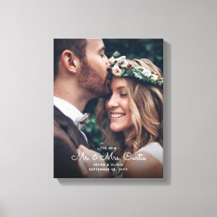 Toile Nouveau M. & Mme Newlyweds Photo Chic Mariage Keep