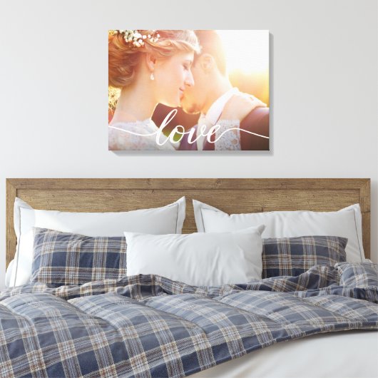 Toile Nouveau mariés Mariage Custom Photo Love script (Insitu(Chambre))