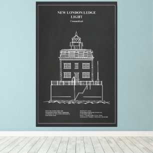 Toile Nouveau phare de London Ledge - Connecticut - PD