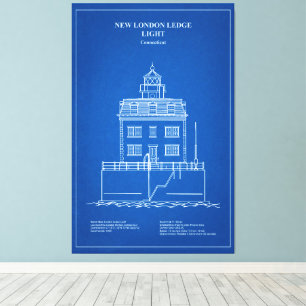 Toile Nouveau phare London Ledge - Connecticut - AD
