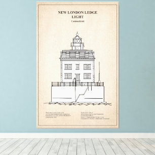 Toile Nouveau phare London Ledge - Connecticut - SBD
