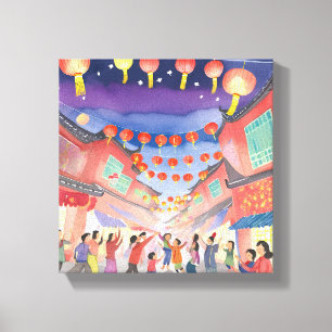 Toile Nouvel an lunaire chinois   Aquarelle de fête