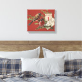 Toile Nouvel An vintage Oiseaux (Insitu(Chambre))