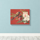 Toile Nouvel An vintage Oiseaux (Insitu (Plancher de Bois))