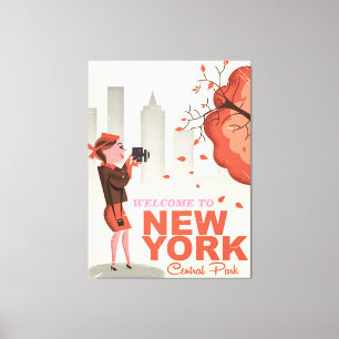 Toile Nouvelle affiche de voyage vintage de Central Park