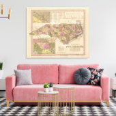 Toile Nouvelle Carte De La Caroline Du Nord (Insitu(Salon))