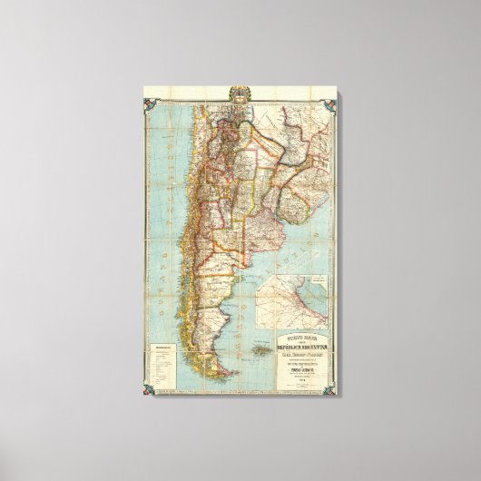 Toile Nouvelle carte de l'Argentine (Recto)