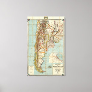 Toile Nouvelle carte de l'Argentine