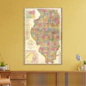 Toile Nouvelle carte de l'état de l'Illinois (Insitu(Salon))