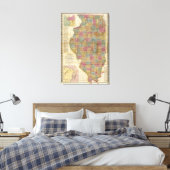 Toile Nouvelle carte de l'état de l'Illinois (Insitu(Chambre))
