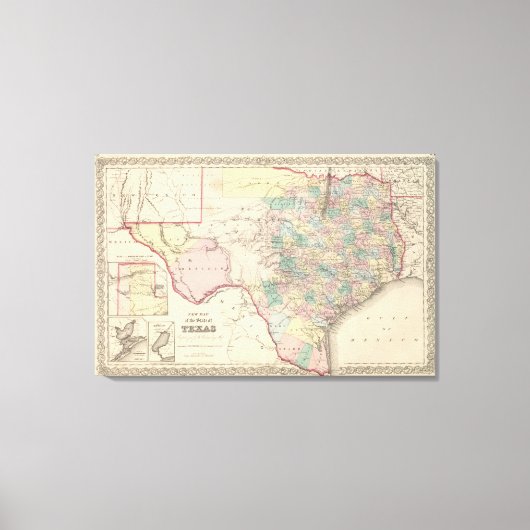 Toile Nouvelle carte de l'état du Texas (Recto)