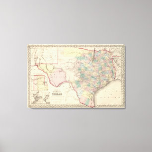 Toile Nouvelle carte de l'état du Texas