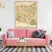 Toile Nouvelle Carte De L'Ohio (Insitu(Salon))