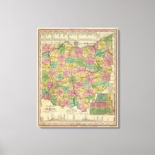 Toile Nouvelle Carte De L'Ohio (Recto)