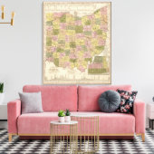 Toile Nouvelle Carte De L'Ohio (Insitu(Salon))