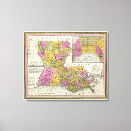 Toile Nouvelle Carte De Louisiane 2 (Recto)