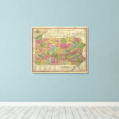 Toile Nouvelle Carte De Pennsylvanie (Insitu (Plancher de Bois))