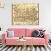 Toile Nouvelle Carte De Pennsylvanie (Insitu(Salon))