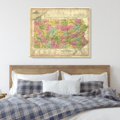 Toile Nouvelle Carte De Pennsylvanie (Insitu(Chambre))